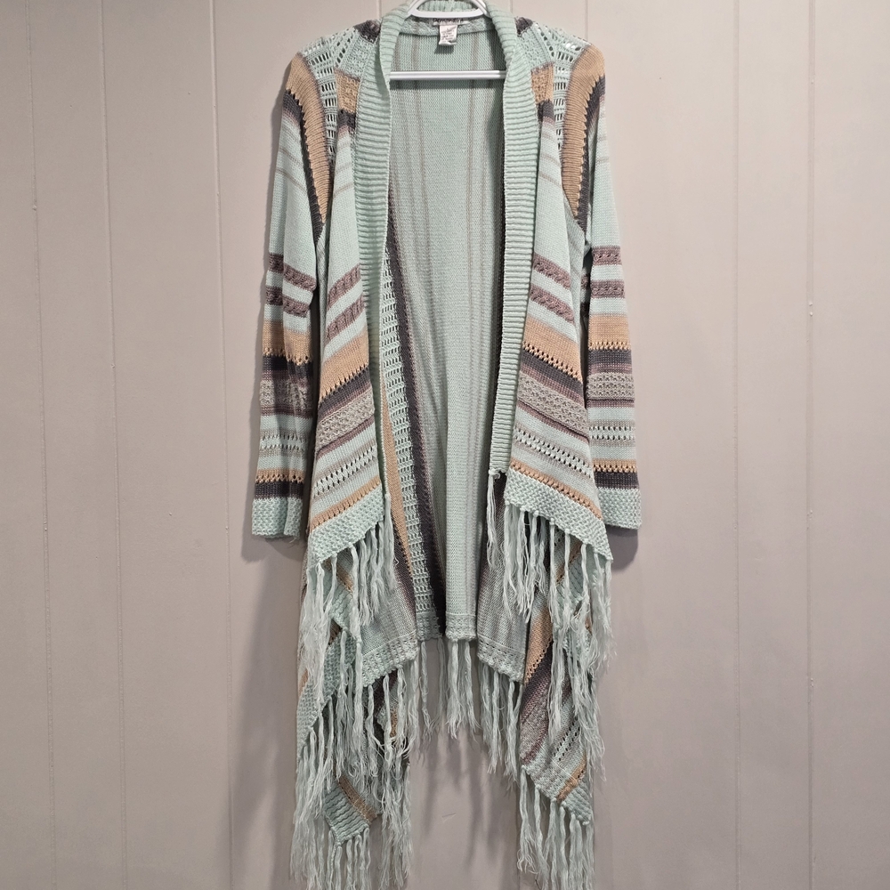 SALE!! Boho Chic Striped Fringe Cardigan